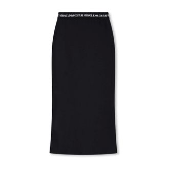 Versace Jeans Couture Midi Skirts, female, Black, Size: 2XS Gonna
