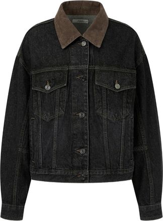 STUDIO TOMBOY Giacca denim con colletto a coste - Nero