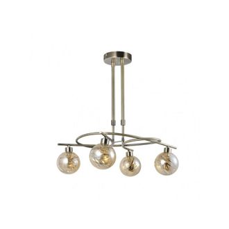 Fabrilamp Fabrilamp - Lampara De 4 Luces Modelo Varanasi Cuero