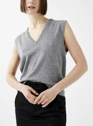 Maison Margiela Womens 100% virgin wool V-neck sweater vest