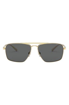 Versace 61mm Aviator Sunglasses in Gold/Grey Solid at Nordstrom