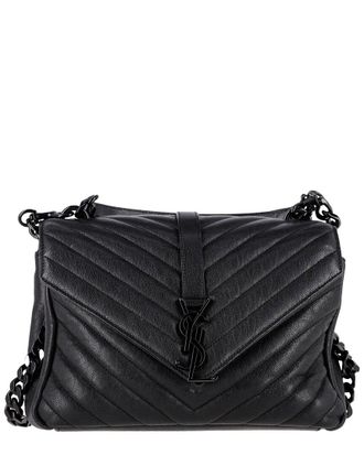 Saint Laurent Chevron Quilted Medium College Top Handle Bag (Authentic Pre- Loved)