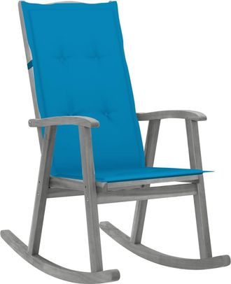 vidaXL Silla Baloi&ccedil;o Con Almohadillas Acacia Gris Massive - 252899