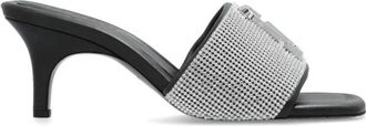 Marc Jacobs The Rhinestone J Marc Heeled Sandal - Dames - Muiltjes - Grijs - 37 EU - Leer - Schoenen