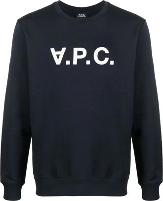 A.P.C. Donkerblauwe Sweatshirt voor Mannen - Heren - Sweatshirts - Blauw - XL - Katoen - Hoodies & sweatvesten