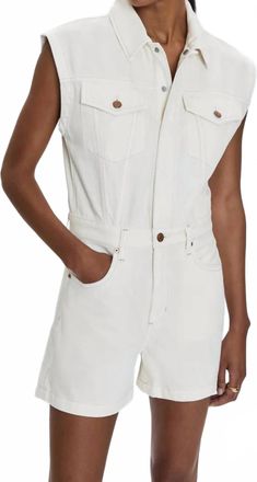 Pistola Denim Lennox Sleeveless Romper In White