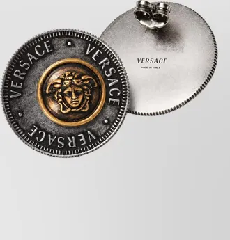Versace metal stud earrings