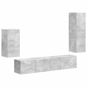 vidaXL Conjunto De Mueble De Tv 4 Pcs Gris Concreto Vidaxl
