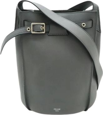 Celine Pre-owned Calf Leather Big Bucket Shoulder Bag - Dames - Vintage Tas - Grijs - ONE Size - Leer - Vintage