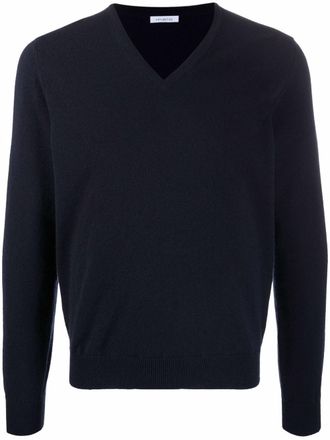 Malo Maglione con scollo a V - Blu