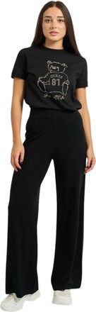 Emporio Armani Apres-ski Broek - Dames - Wijde Broeken - Zwart - M - Wol - Broeken
