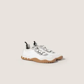 Miu Miu Tyre technical fabric and suede sneakers