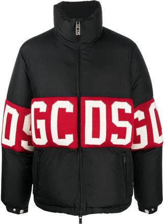 GCDS logo-knit padded jacket - men - Polyamide/Polyester/Polyester/Acrylic/Polyamide/Wool/Feather Down - S - Black