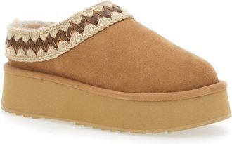 Mou Womens Beige Braided Suede Mules Sheep