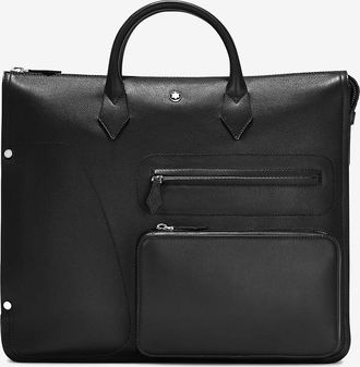 Montblanc Aktentasche aus Leder 24/7 Soft Black