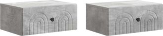 vidaXL Mesita De Noche De Pared 2 Uds. Gris Hormig&oacute;n 49 X 34,5 X 20 Cm Vidaxl