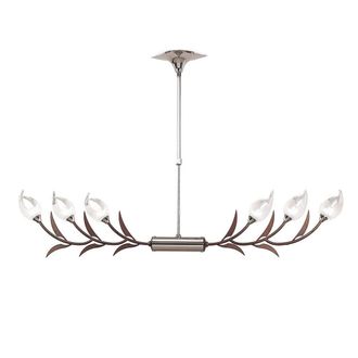 Netlighting Holland Telescopic Linear Pendant Line 6 Light G9 Chrome Wenge in Grey