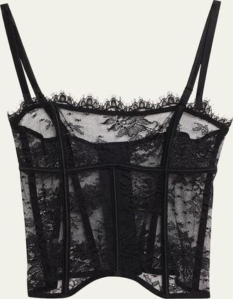 Kiki De Montparnasse Jolie Strapless Scalloped Lace Bustier