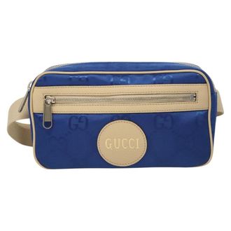 Gucci Off The Grid Belt Gg Econyl Blue Canvas Handbag (Pre-Owned)