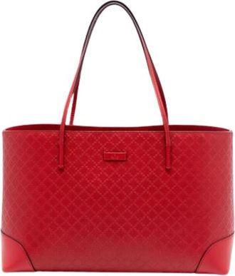 Gucci Pre-owned Tote Bags, female, Red, Size: ONE SIZE Pre-owned Bright Diamante Tote Bag