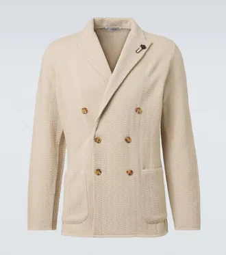 Lardini Double-breasted virgin wool blazer