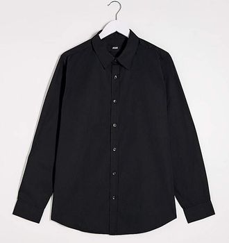 Jacamo Black Long Sleeve Formal Shirt Reg