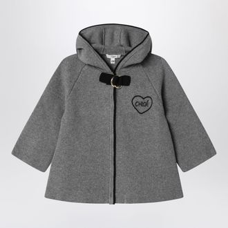 Chlo&eacute; Mantella grigio m&eacute;lange in cotone e lana