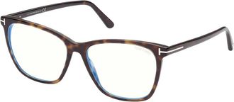 Tom Ford Blauw Blok Brillenmontuur - unisex - Brillen - Bruin - 55 MM - Accessoires