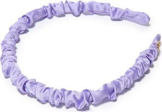 Lele Sadoughi Jessie Ruched Satin Headband in Iris at Nordstrom