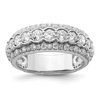 Diamond2Deal 14k White Gold Lab Grown Diamond Wedding Band Ring 2Ct Clarity- VS Color- G-H