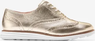 Cole Haan Womens &Oslash;riginal Grand Wingtip Oxford Shoes - Gold Size 5.5