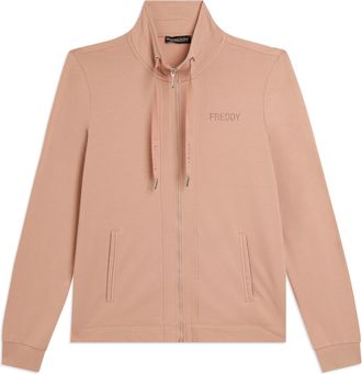 Freddy Felpa Zip e Collo Alto con logo FREDDY in strass