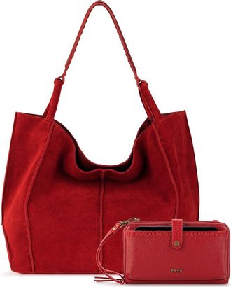 The Sak Los Feliz Large Tote Leather Bag & Iris Smartphone Bundle in Scarlet Suede at Nordstrom