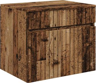 vidaXL Mueble De Ba&ntilde;o Montado En La Pared Madera Envejecida Vidaxl