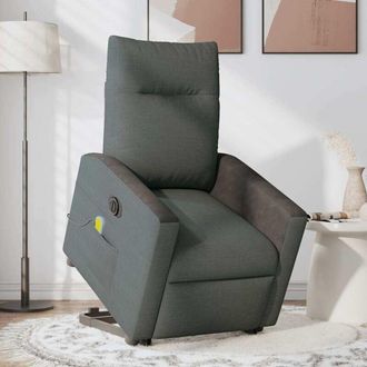vidaXL Vidaxl - Sill&oacute;n De Masaje El&eacute;ctrico Reclinable Elevable Tela Gris Oscuro