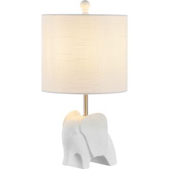 Jonathan Y Designs Koda Eclectic Southwestern Resin/Iron Elephant LED Kids Table Lamp in White at Nordstrom