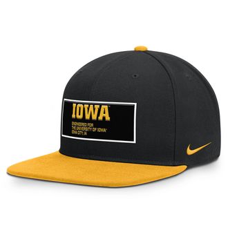 Nike Iowa On-Field Pro Nike Mens Dri-FIT College Adjustable Hat in Black | NC12057YIA-PNR