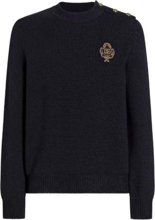 Dolce & Gabbana Truien - Heren - Ronde hals truien - Blauw - 2XL - Truien & Vesten