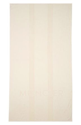 Moncler Stripe Beach Towel in Light Beige at Nordstrom