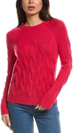 Fort&eacute; Cashmere Wandering Cable Crewneck 100% Cashmere Sweater