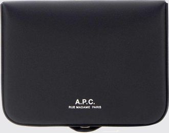 A.P.C. A. P.C. Portacarte bifold Josh in pelle liscia con logo laminato