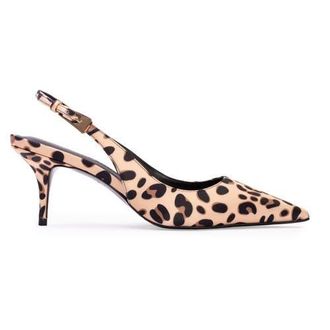 Black Suede Studio Branca 65 Satin Pump in Cheetah Satin at Nordstrom, Size 40 Eu