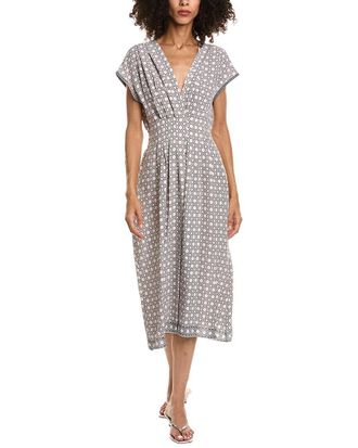 Max Studio Cap Sleeve Front Tuck Midi Dress