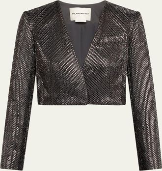 Roland Mouret Diamante Crepe Bolero Jacket