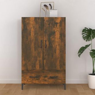 vidaXL Vidaxl - Aparador De Madera Contrachapada Roble Ahumado 70x31x115 Cm