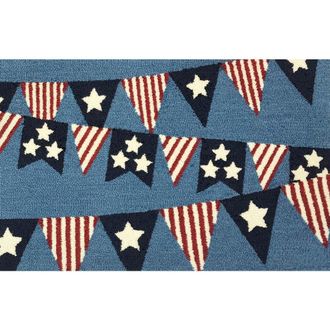 R16 Home Patriotic Pennant Indoor/Outdoor Doormat in Blue Red White at Nordstrom Rack, Size 24X36