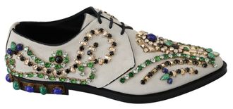 Dolce & Gabbana Dames Witte Su&egrave;de Kristal Jurk Broque Schoenen