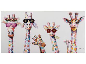 Schubiger M&ouml;bel Bild Kuriose Giraffenfamilie 50x100 cm