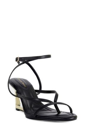 Azalea Wang Tagas Ankle Strap Sandal in Black at Nordstrom, Size 10