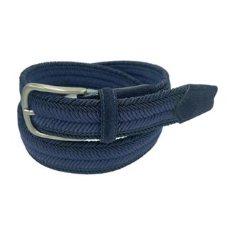 Paolo Vitale Gevlochten Elastische Riem - unisex - Riemen - Blauw - 90 CM - Accessoires